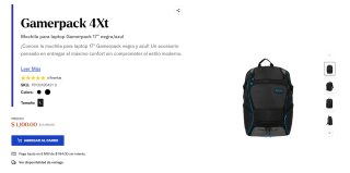 Mochila para Laptop Gamerpack 4Xt 17" por $1,100 | Samsonite