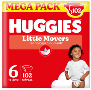Huggies Little Movers - Ultra Comfort Pañales para Bebé, Tallas 3,4,5 y 6 por 28€
