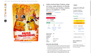 Juego de Mesa Hasbro Papas Traidoras por $239 | Amazon