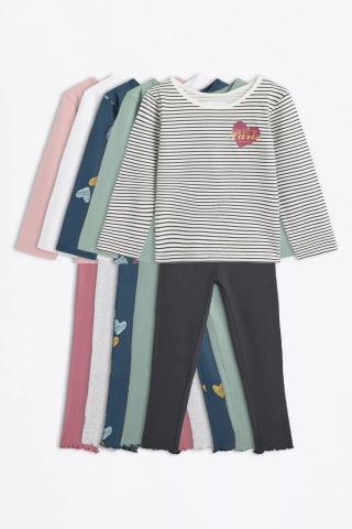 Pack 5 conjuntos de camiseta y leggins por solo 9,99€