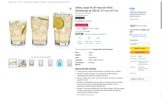 Juego de 30 Vasos de Vidrio Stonehenge por $531 | Amazon