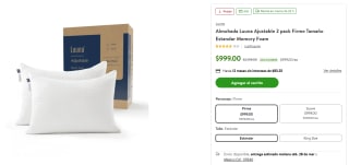 2 Almohadas Luuna Ajustables por $889 | Bodega Aurrera (BBVA o NU)