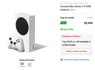 Consola Xbox Series S 512GB por $5,999 en Elektra