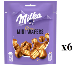 6 Paquetes de Milka Mini Wafers Galletas Barquillo con Relleno Cremoso por 8.25€