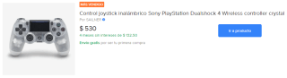 Sony PlayStation DualShock 4 por $530 en Mercado Libre
