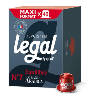 LEGAL Espresso Équilibré Intensité 7 (40 dosettes) pour 8,01€ chez Carrefour
