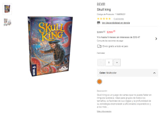 Skull King Devir por $299 | Oferta Liverpool