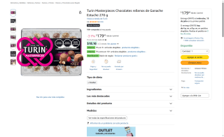 Estuche Chocolates Turin Masterpieces 270g por $179 | Oferta Amazon