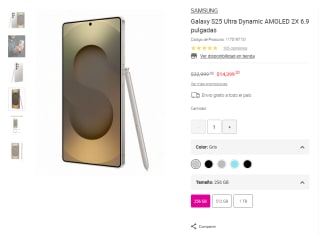 Samsung Galaxy S25 Ultra 256GB por $12,239 | Oferta Liverpool