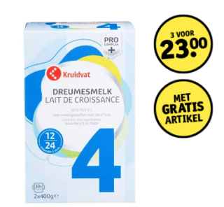 Kruidvat opvolgmelk, 3 voor €30 bij Kruidvat