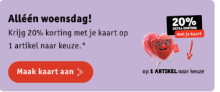 20% korting op 1 artikel naar keuze bij Kruidvat