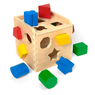 Melissa & Doug - Cubo de Madera para Clasificar Formas de 12 Piezas por 4.99€