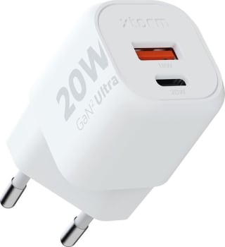 Xtorm 20W GAN2 Ultra Adapter - Krachtige USB-C / USB-A Snellader