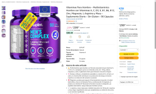 Multivitamínico Hombre 90 Cápsulas por $300 | Amazon
