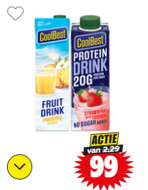 Alle Coolbest Fruit- of Proteindrink voor €0,99 bij Dirk