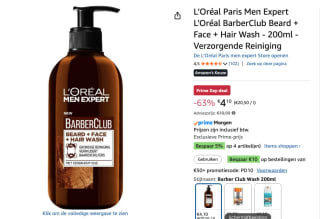 L’Oréal Paris Men Expert Barber Club Wash 200ml voor €4,10 bij Amazon