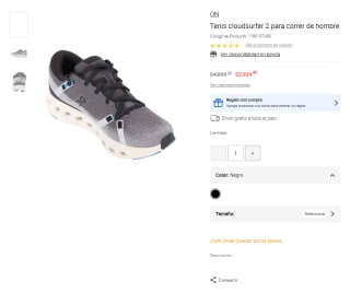 Tenis ON Cloudsurfer 2 por $2,939 | Oferta Liverpool