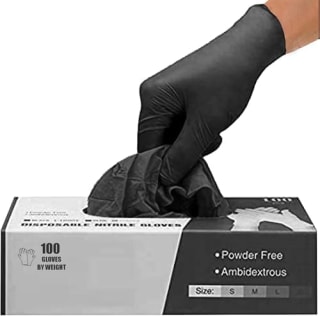 PRAIMA Black Nitrile Disposable Gloves (Pack of 100, Small) for £3 at Amazon