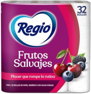 Regio Papel Higiénico Frutos Salvajes 32 rollos por $127 en Amazon