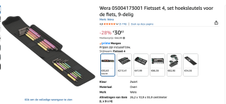 Wera Bicycle Set 4 Gereedschapsset Universeel 9-delig voor voor €30,83 bij Amazon