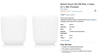 Bodum Douro dubbelwandige mok 2-pack 10 cl voor €11,95 bij Amazon