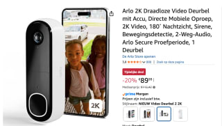 Arlo 2K draadloze video deurbel met camera voor €89,99 bij Amazon