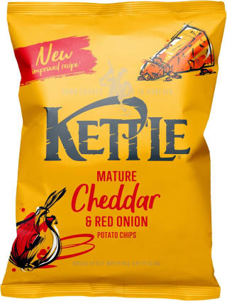 Kettle Mature Cheddar & Red Onion Crisps (130g) for £1.57 at Amazon