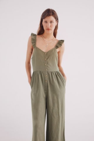 Mono largo de tirantes con volantes de algodón Springfield por 6.39€