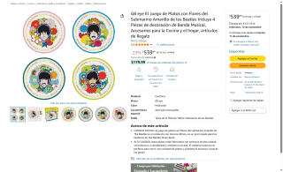 Juego de 4 Platos Beatles por $540 | Oferta Amazon