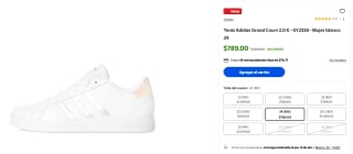Tenis Adidas Grand Court 2.0 K GY2326 Blanco por $789 | Walmart