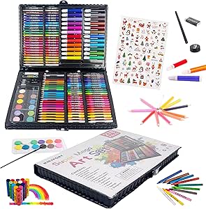Maletín Pinturas Niños, 278 piezas Juegos de Dibujo, Acuarelas, Lápices por 13.19€