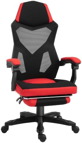 Vinsetto Silla Gaming Giratoria de Malla con Reposapiés Retráctil por 57.24€