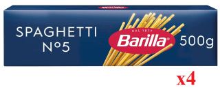 4 x Barilla Spaghetti n5 500g por 3.49€