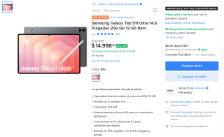 Tablet Samsung Galaxy Tab S11 Ultra 256GB por $11,898 | Mercado Libre