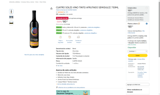 Vino Cuatro Soles 750ml por $80 | Oferta Amazon