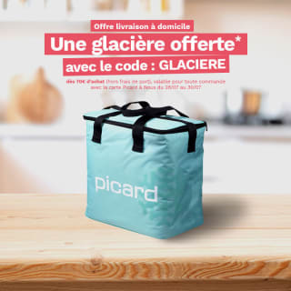 Livraison à domicile et une glacière offerte dès 70€ d'achat