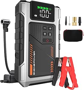 Arrancador de Baterías de Coche con Compresor de 150 PSI, 6000A por 36.57€