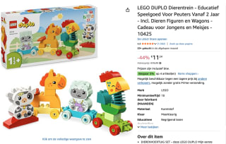 LEGO DUPLO Mijn eerste dierentrein voor €11,24 bij Amazon