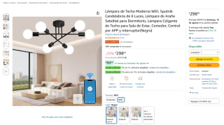 Dopwii lámpara de techo Moderna WiFi Sputnik 6 luces por $298 en Amazon