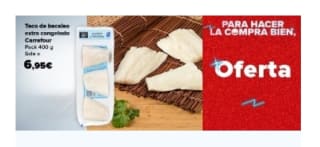 Bacalao Extra Congelado 400gr por 6.95€.