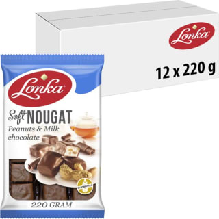 Lonka Soft nougat pinda's & melkchocolade 12x220 voor €22,34 bij Bol
