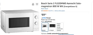 Bosch FFL020MW0 - Serie 2 - Vrijstaande magnetron voor €89 bij Amazon
