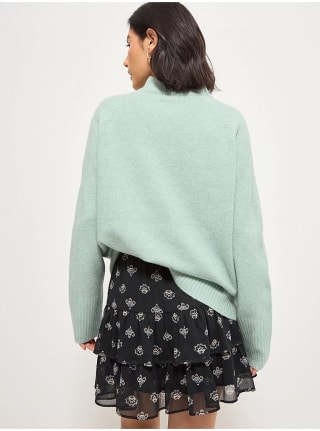 Green Funnel Neck Long, Slouchy Jumper for £4.95