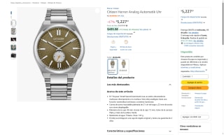 Reloj Citizen Tsuyosa Small Second por $5,227 | Amazon