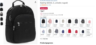 Kipling SEOUL S uniseks rugzak voor €34,09 bij Amazon