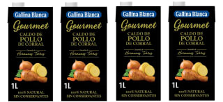 4 Botes de 1L de Gallina Blanca Caldo Gourmet de Pollo por 6.81€
