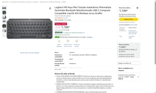 Teclado Logitech MX Keys Mini Grafito por $1,109 | Amazon