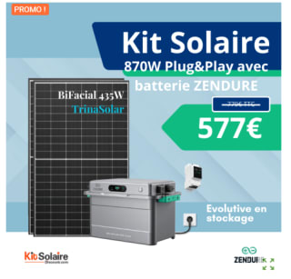 Kit solaire BiFacial 870W Plug & Play avec batterie Solarflow Zendure à 577,99€