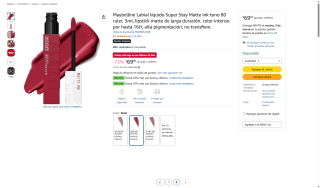 Maybelline Super Stay Matte Ink 80 Ruler por $69 | Amazon