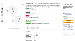ANNA TOSANI 2 PACK enchufe inteligente por $128 en Amazon
